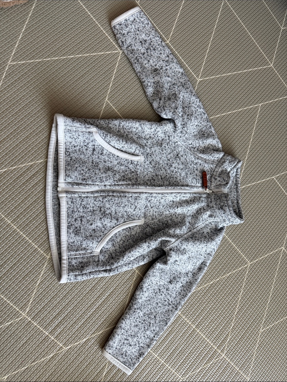 H&M Light Heather Gray Zip-Up Puffer Jacket